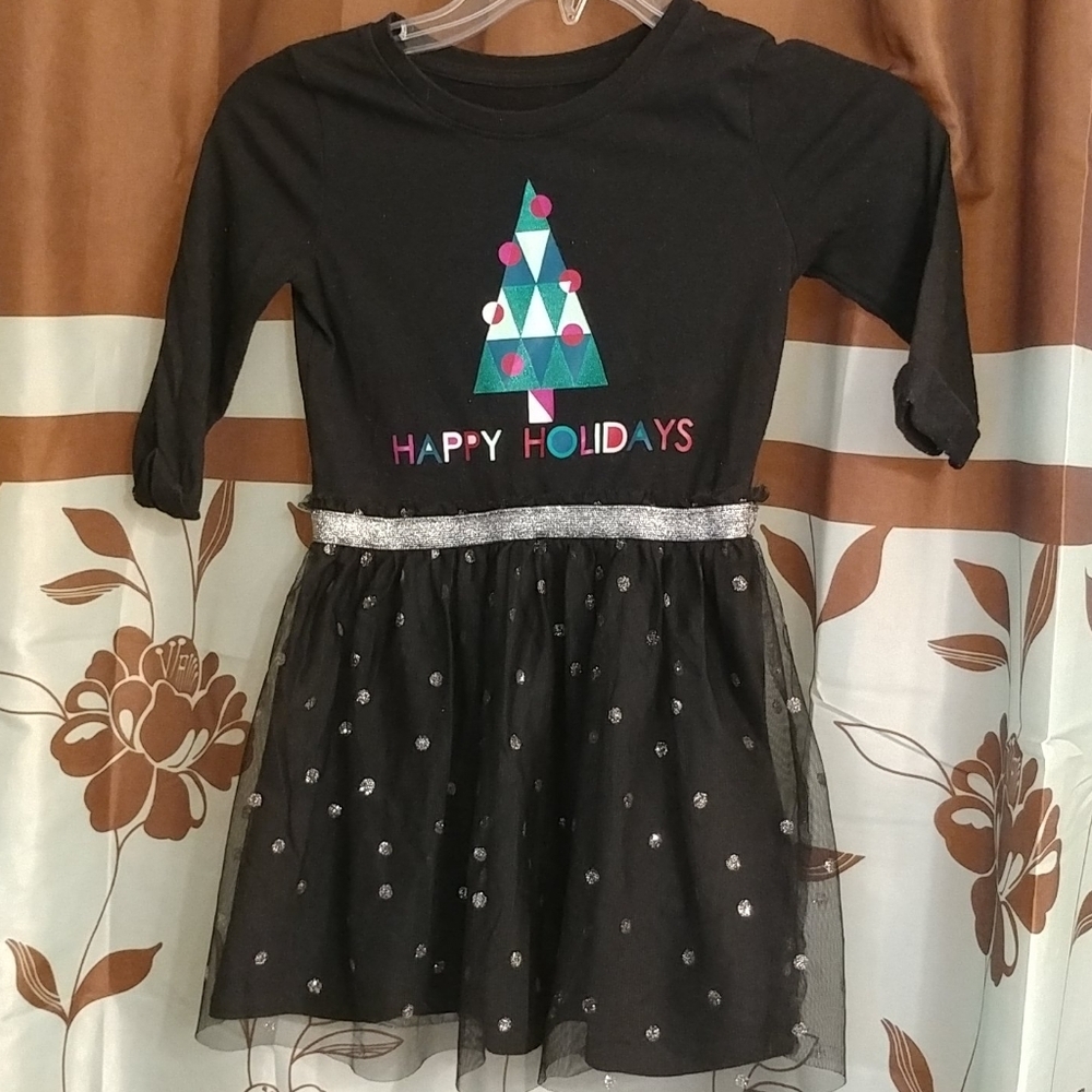 Girls Cat and Jack Happy Holidays Dress